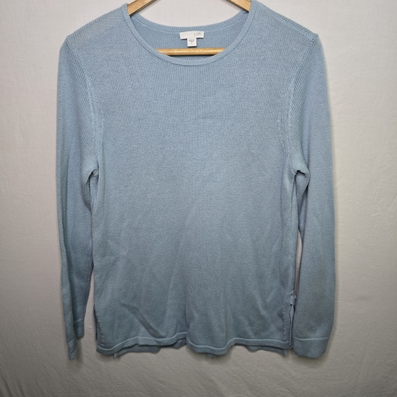 J. Jill Women’s Pullover Sweater Size Small Light Blue Side Tie Cozy Knit - Picture 2 of 8
